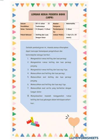 Keliling dan Luas Bangun Datar