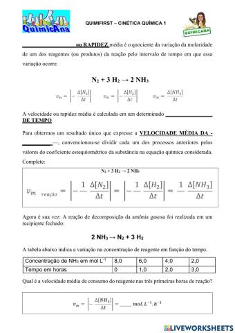 Quimifirst - Cinética Química 1