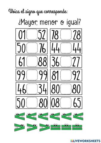 Comparación de cantidades