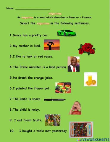 Identifying Adjectives