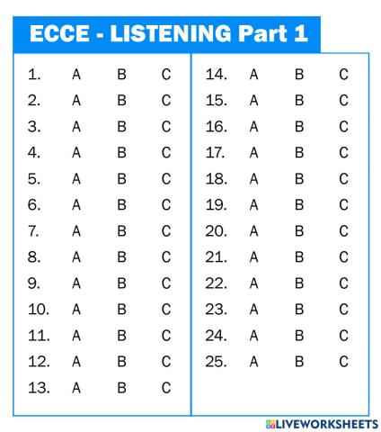 ECCE PT (book 2) - Listening Part 1 PT8