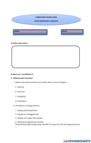 LKPD REPRODUKSI TUMBUHAN DAN HEWAN