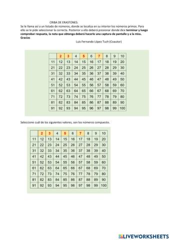 Numeros primos y compuestos