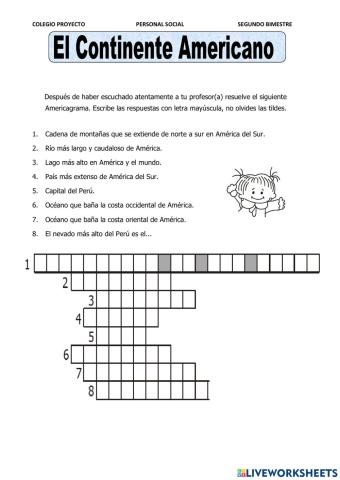 Refuerzo en casa- continente americano