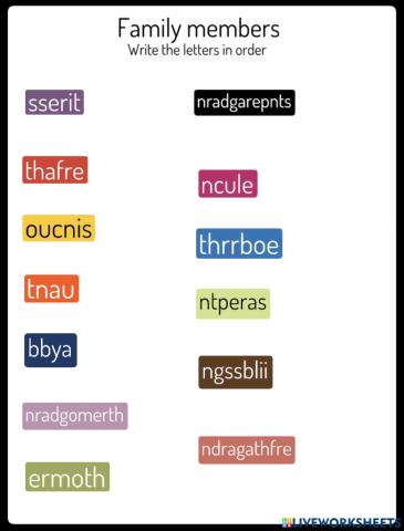 Family Members - spelling