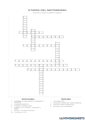 Las etapas del matrimonio