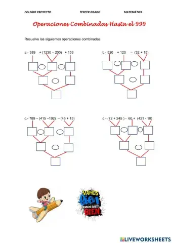 Operaciones combinadas hasta el 999