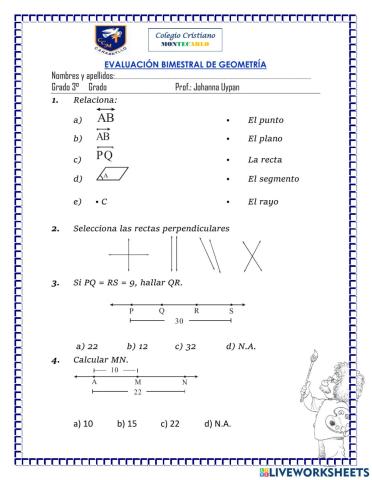 Examen bimestral de geometria