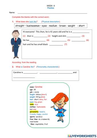 Physical and personality characteristics
