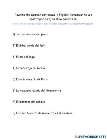 ESL apostrophes for possession