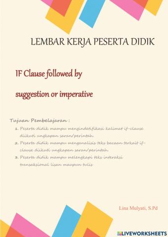 If clause followed by suggestion-imperative
