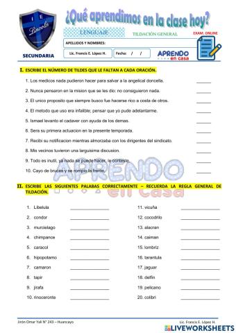 Prac. tildación general