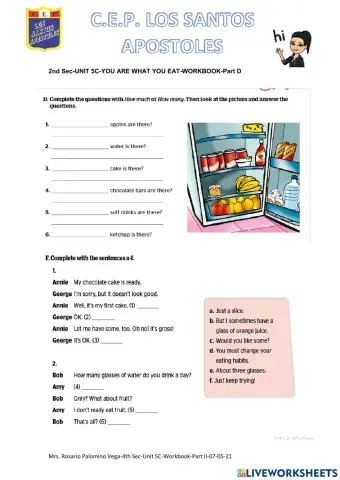 2nd Sec-Unit 5C-You are what you eat-b