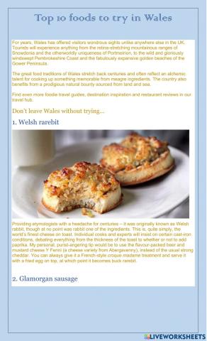 Top 10 foods to try in Wales