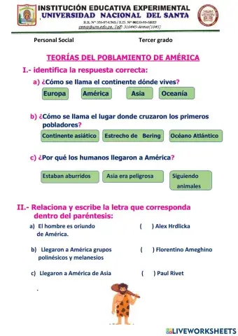 Teorias del poblamiento de america