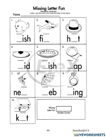 Short i (Fill in the blanks)