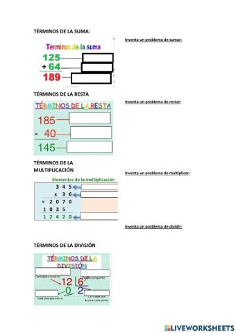 PANI 4Términos de las operaciones