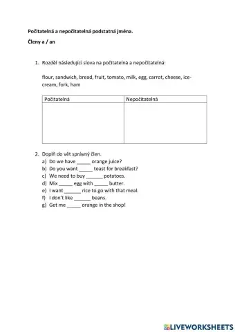 Test-Articles a-an- -, Project 2 Unit 4A