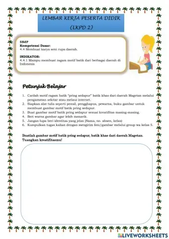 Menggambar motif batik