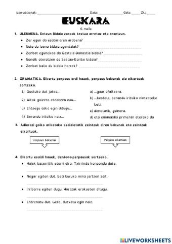 Euskara 5. gaia