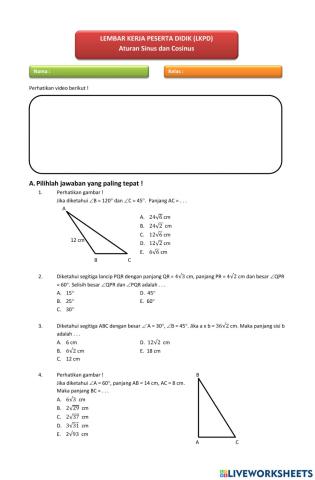 Aturan Sinus dan Cosinus
