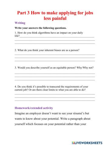 Part 3 How to make applying for jobs less painful