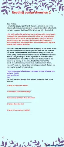 Reading ( Exercise 2 )