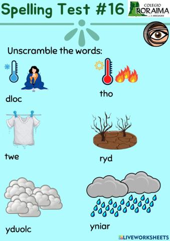 Spelling Test 16 1st