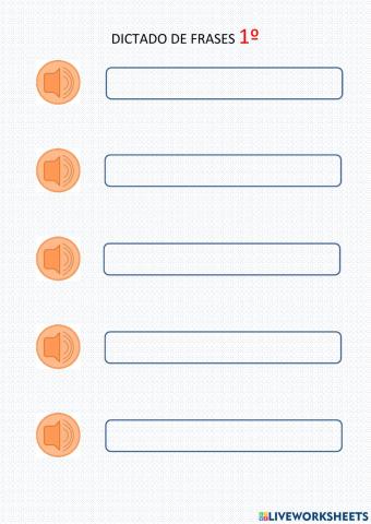Dictado de frases 1º