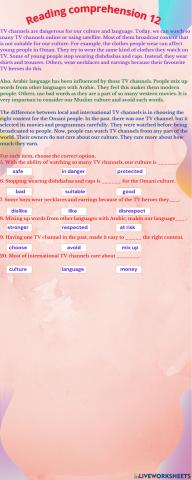 Reading ( Exercise 12 )