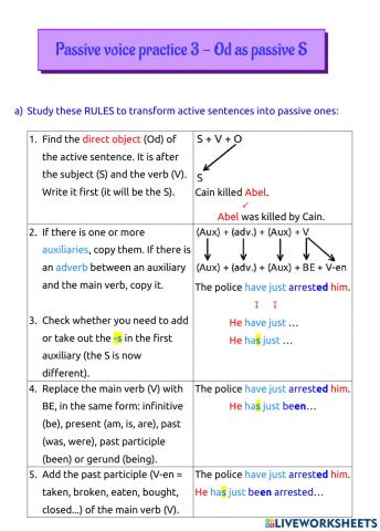 Passive voice tutorial 3 - Od as passive S