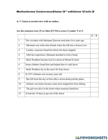 Accidents Listening Solutions Int3rd Unit 3