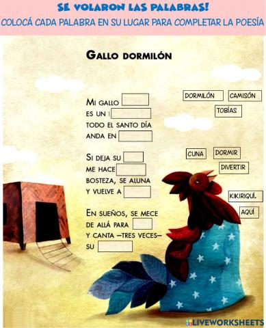 Poesía - Gallo dormilón