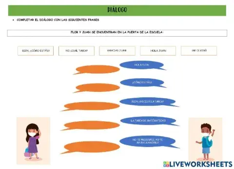Completar diálogo: situación social