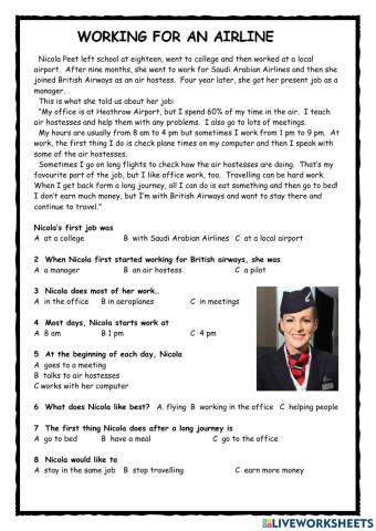 Working for an Airline KET Reader