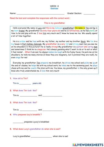 Reading about describing people