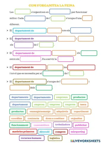 Socials - Com s'organitza la feina 2 (completar 1)