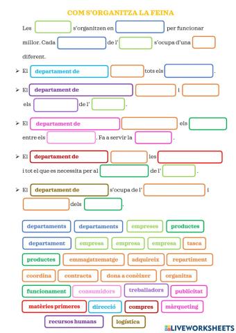 Socials - Com s'organitza la feina 2 (completar 1)