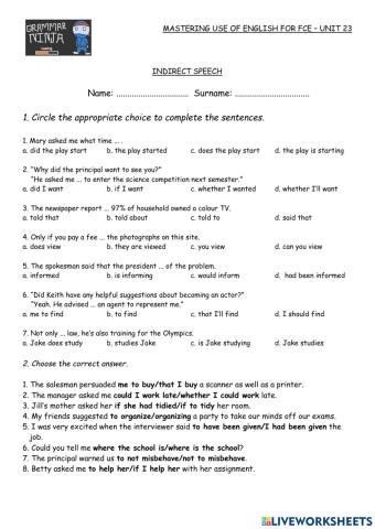 Mastering Unit 23 GrammarTest