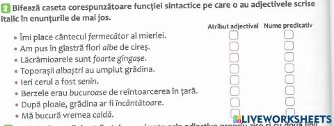 adjectivul - funcții sintactice