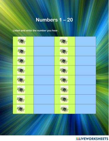 Numbers 1-20