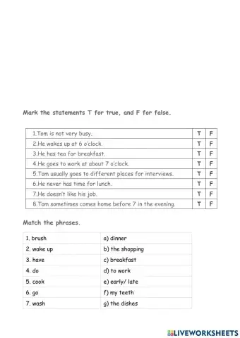 Daily routine- Adverbs of frequency