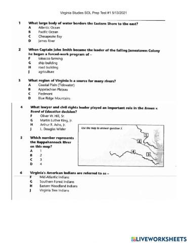 Virginia Studies SOL Test Prep 5-13-2021