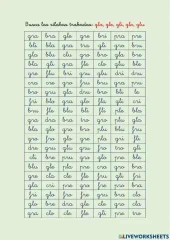 Grupos consonánticos GL