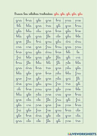 Grupos consonánticos GL