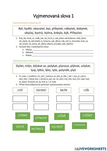 Vyjmenovaná slova 1