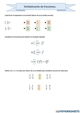 Multiplicación de fracciones