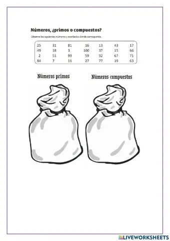Números primos y compuestos