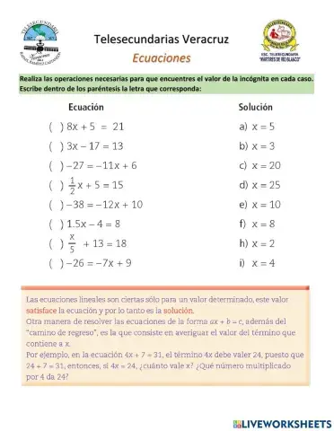 Ecuaciones de primer grado