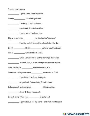 Present time clauses